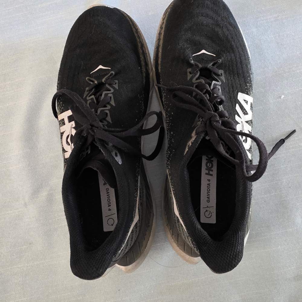 Hoka Black and White Athletic Shoes